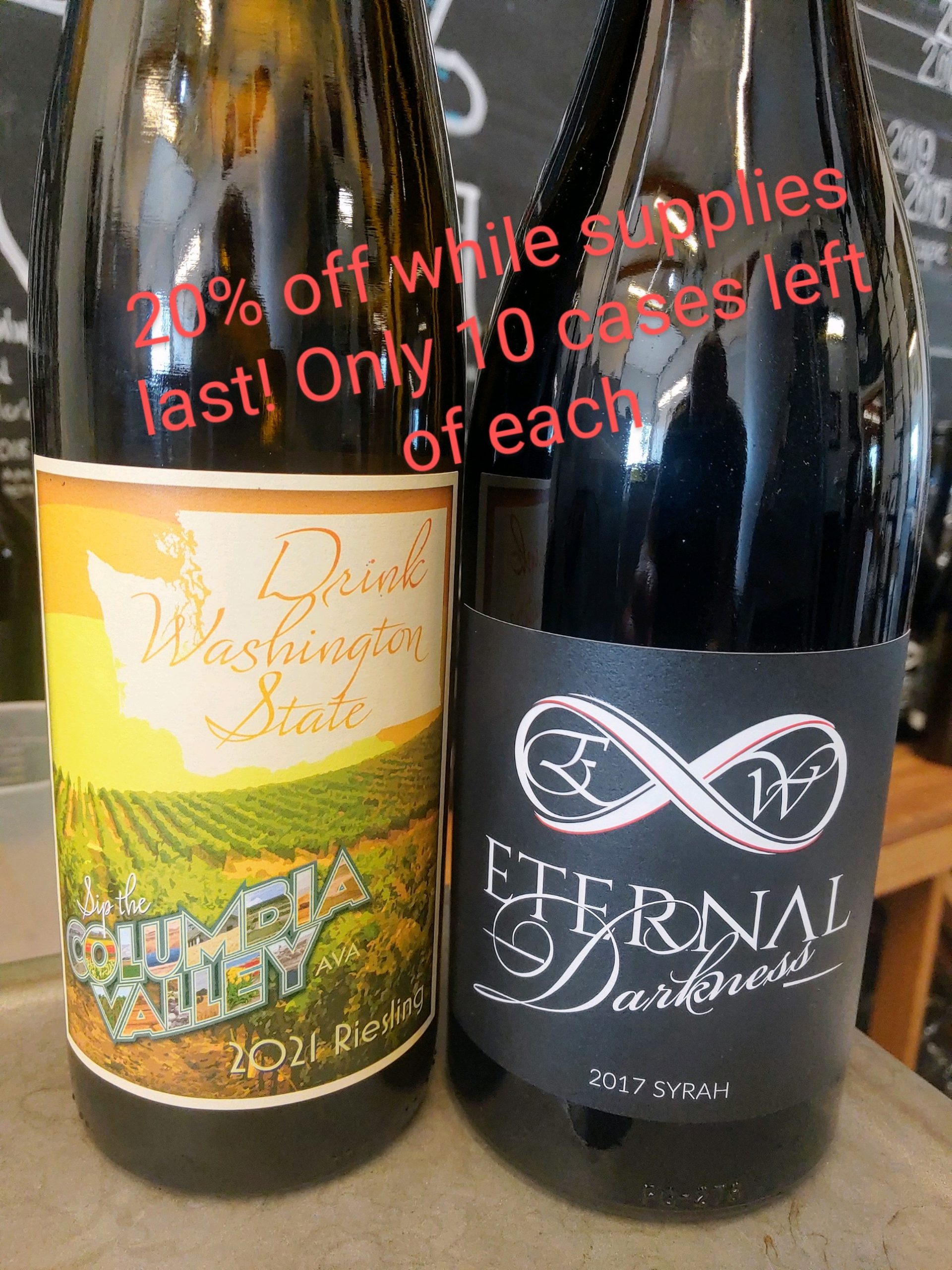 Eternal Darkness Halloween party, fall release concert, blowout on last cases of 2 wines